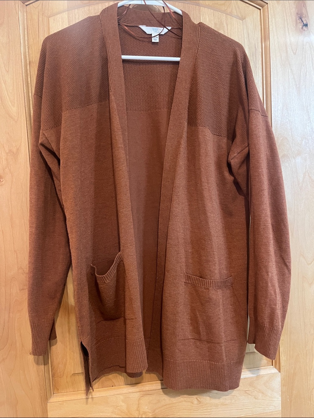 Women’s Open-Front Brown Cardigan Sweater